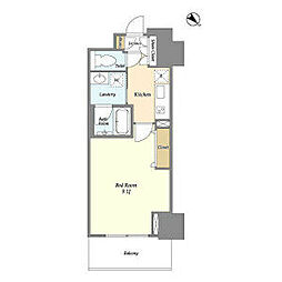 京王線 初台駅 徒歩6分の賃貸マンション 18階1Kの間取り