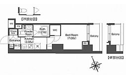 JR中央線 西荻窪駅 徒歩2分の賃貸マンション 7階1Kの間取り