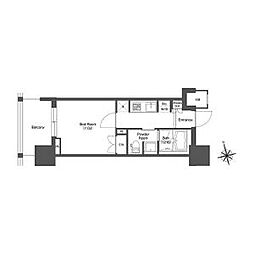 東京メトロ丸ノ内線 西新宿駅 徒歩6分の賃貸マンション 8階1Kの間取り