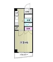 JR中央線 高円寺駅 徒歩2分の賃貸マンション 3階1Kの間取り