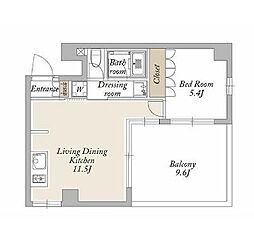 京王線 上北沢駅 徒歩6分の賃貸マンション 3階1LDKの間取り
