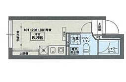 東京メトロ丸ノ内線 東高円寺駅 徒歩11分の賃貸マンション 3階ワンルームの間取り
