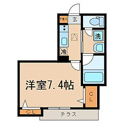 東京メトロ丸ノ内線 東高円寺駅 徒歩6分の賃貸アパート 1階1Kの間取り