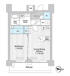 東京メトロ丸ノ内線 西新宿駅 徒歩8分の賃貸マンション 7階1LDKの間取り