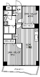 JR中央線 中野駅 徒歩6分の賃貸マンション 7階2LDKの間取り