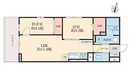 西武新宿線 上井草駅 徒歩4分の賃貸マンション 1階2LDKの間取り