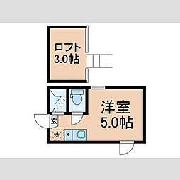 京王線 初台駅 徒歩7分の賃貸アパート 1階ワンルームの間取り