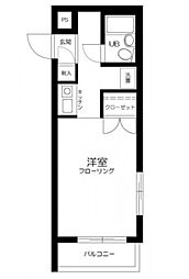 京王井の頭線 富士見ヶ丘駅 徒歩7分の賃貸マンション 2階1Kの間取り