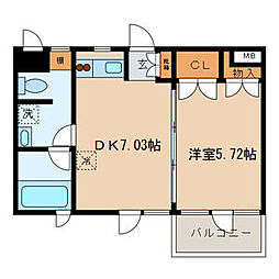京王線 初台駅 徒歩8分の賃貸マンション 3階1DKの間取り