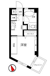 東京メトロ丸ノ内線 西新宿駅 徒歩10分の賃貸マンション 2階1Kの間取り