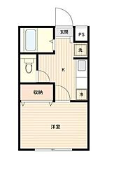 西武新宿線 井荻駅 徒歩2分の賃貸マンション 3階1Kの間取り