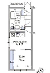 西武新宿線 新井薬師前駅 徒歩2分の賃貸マンション 2階1DKの間取り