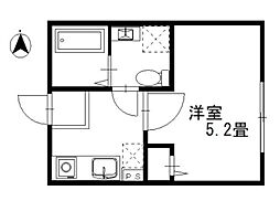 西武新宿線 沼袋駅 徒歩11分の賃貸アパート 1階1Kの間取り