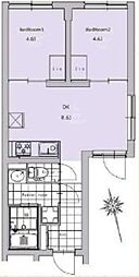 SOU中野 2DKの間取図画像