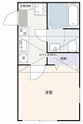 川崎市麻生区高石5丁目アパート 1Kの間取図画像