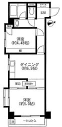 グリーンキャピタル東高円寺 2DKの間取図画像