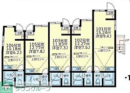 ユナイト新子安プラチナバウム 1階ワンルームの間取り