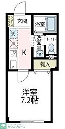 フィリア 1階1Kの間取り