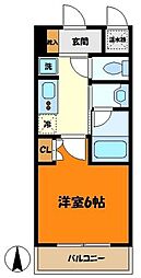 ハーモニーレジデンス武蔵小杉 3階1Kの間取り