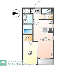 レガート小杉 3階1LDKの間取り