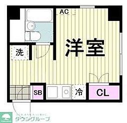 サイトウハウスIII 2階ワンルームの間取り