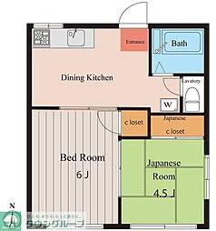 白幡ハイツ 2DKの間取図画像