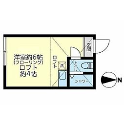 ユナイト妙蓮寺K'sSouth ワンルームの間取図画像
