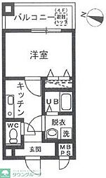 シャルムYY 1Kの間取図画像