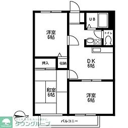 Aセゾン 3DKの間取図画像
