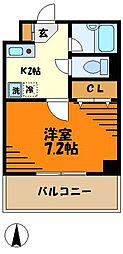 エムエーパレス日吉 1Kの間取図画像