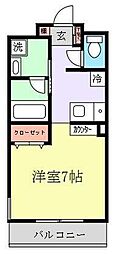 エクセル新川崎2 ワンルームの間取図画像