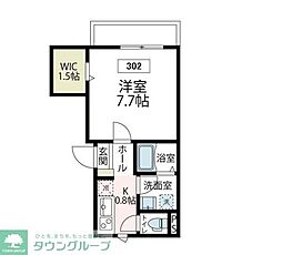 エスポワール 1Kの間取図画像