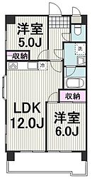 ハピネス飯田1 2LDKの間取図画像