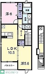 ウェルストーンヴィレッジ2 2LDKの間取図画像