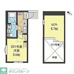ネスト大倉山 1Kの間取図画像
