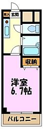 アスタリスク日吉 1Kの間取図画像