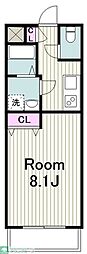 メゾン・クレールB 1Kの間取図画像