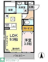 GrandeFare仲町台 1LDKの間取図画像