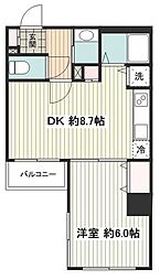 スパシエルクス横浜 1LDKの間取図画像