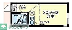 ユナイト新横浜ベルブリック ワンルームの間取図画像