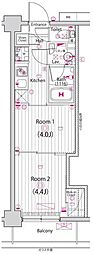 GALAVISTA元住吉 2Kの間取図画像