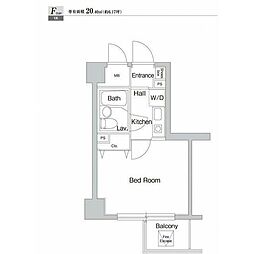 プライムアーバン川崎 1Kの間取図画像