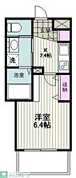 ヘーベルメゾン新川崎 1Kの間取図画像