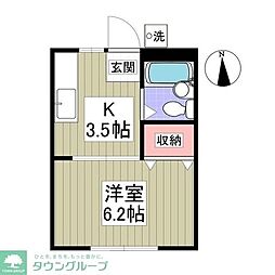 メゾン新川崎 1Kの間取図画像