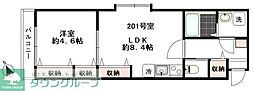 シャルムソレイユ2 1LDKの間取図画像