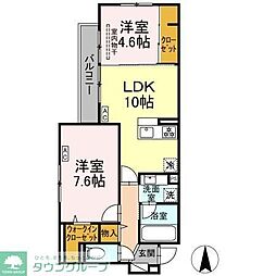 オアシス新綱島 2LDKの間取図画像