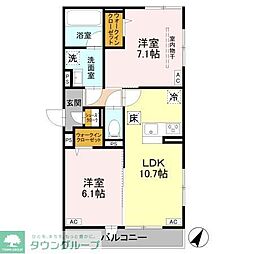 サザンクロス綱島A 2LDKの間取図画像