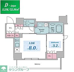 CROSSRESIDENCE六義園 1LDKの間取図画像