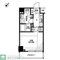 プレール・ドゥークときわ台 1Kの間取図画像