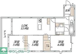 練馬区向山3丁目マンション 3LDKの間取図画像